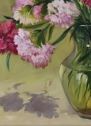 Картина олією "садові квіти" 35×40 см, полотно на підрамнику, олія6 фото