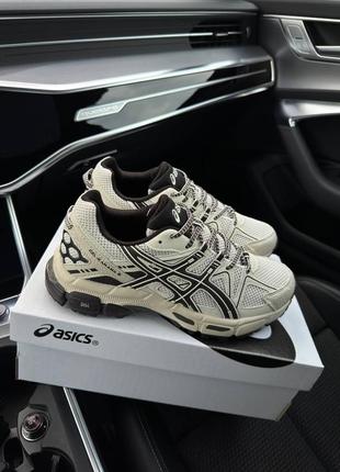 Мужские кроссовки в стиле asics gel-kahana 8 ассикс / демисезонные / весенние, летние, осенние / обувь / кожа, сетка / бежевые, черные, серые7 фото