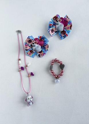 Подарок девочке набор.резинки,браслет,фигурка-бусинто обезьянка3 фото