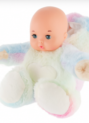 Лялька-пупс малюк у пухнастому костюмі лами 30 см подарунок4 фото