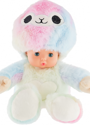 Лялька-пупс малюк у пухнастому костюмі лами 30 см подарунок3 фото