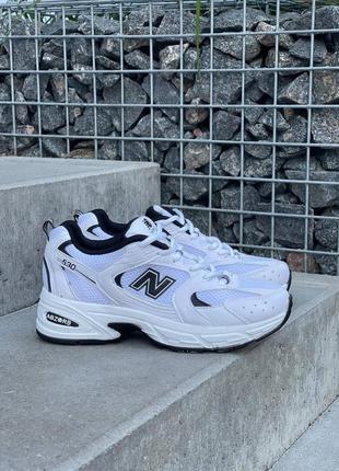 Женские шкиярные кроссовки new balance 530 white black консульталаланс 5305 фото