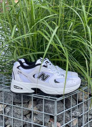 Женские шкиярные кроссовки new balance 530 white black консульталаланс 5307 фото