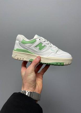 Женские шкиярные кроссовки new balance 550 white mintALs 5502 фото