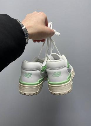 Женские шкиярные кроссовки new balance 550 white mintALs 5505 фото