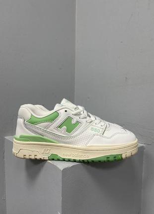 Женские шкиярные кроссовки new balance 550 white mintALs 550