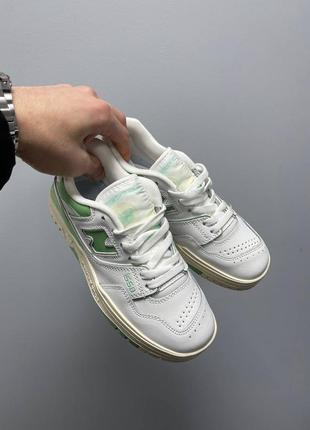 Женские шкиярные кроссовки new balance 550 white mintALs 5508 фото