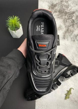 Мужские текстильные, черные, стильные кроссовки prada cloudbust black.  40-44 гг. 0869 ал демисезонн5 фото