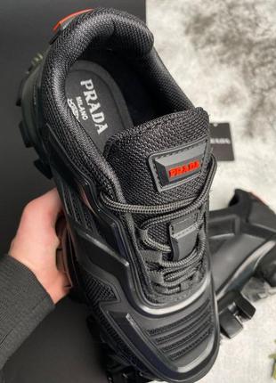 Мужские текстильные, черные, стильные кроссовки prada cloudbust black.  40-44 гг. 0869 ал демисезонн6 фото