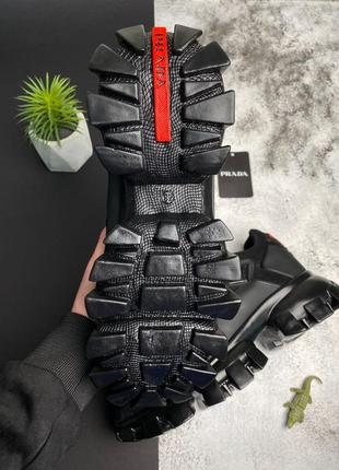 Мужские текстильные, черные, стильные кроссовки prada cloudbust black.  40-44 гг. 0869 ал демисезонн8 фото