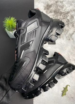 Мужские текстильные, черные, стильные кроссовки prada cloudbust black.  40-44 гг. 0869 ал демисезонн9 фото