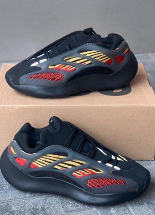 Adidas yeezy 700 v3 black/y/r azael4 фото