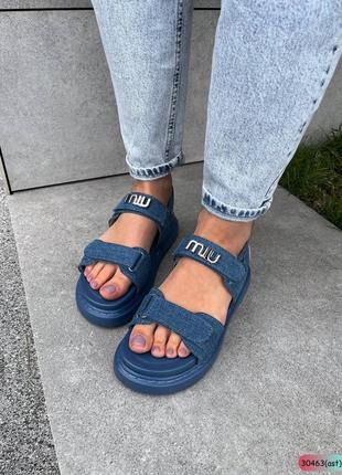 Джинсовые босоножки в стиле miu miu