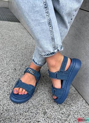 Джинсовые босоножки в стиле miu miu