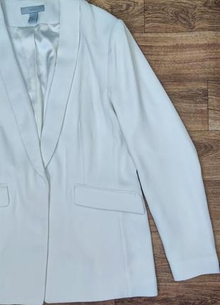Белый прямой, приталенный оверсайз пиджак, жакет, блейзер h&amp;m8 фото
