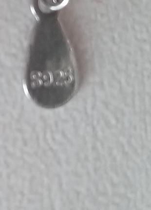 Браслет серебряный s925 клевер трехлистник ☘ клиф с перламутром цепочкой размер 16 (14-16)6 фото