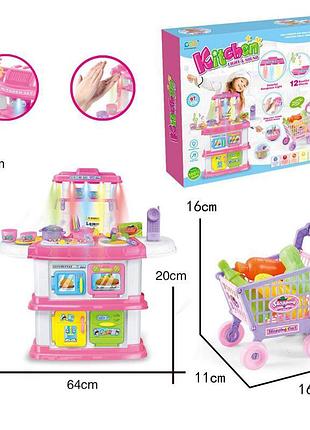 Набір "кухня" 666-172a-1 (12шт) світло-звук, візок з продуктами,