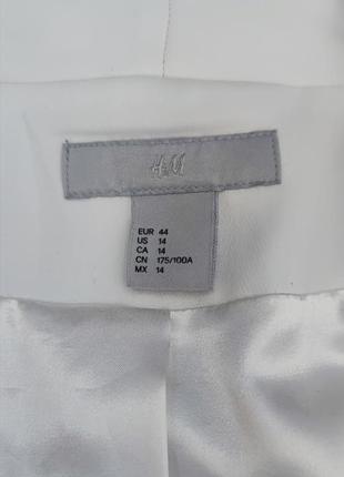 Белый прямой, приталенный оверсайз пиджак, жакет, блейзер h&amp;m10 фото