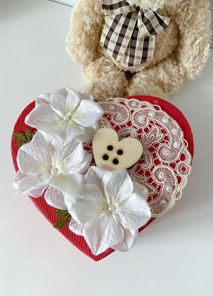 Сердце-валентинка с записками 100 причин, почему я тебя люблю и мишка.подарок девушке6 фото