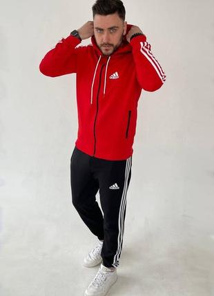 Весняний чоловічій спортивний костюм adidas на змійці зіп худі + штани4 фото