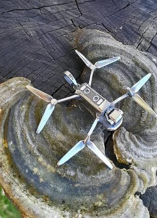 Срібна мініатюра кулон дрон мавік mavic , дрон зі срібла 925 ручна робота2 фото