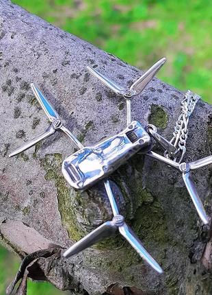 Срібна мініатюра кулон дрон мавік mavic , дрон зі срібла 925 ручна робота9 фото