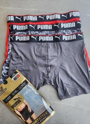 Мужские трусы боксеры puma 3pk mens boxer brief 859707 01 оригинал4 фото