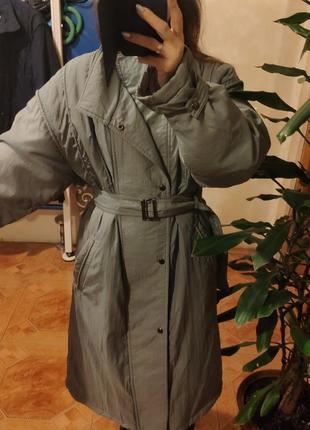 Трендовые оверсайз объемное пальто пуховик трентч плащ стеганая куртка с утеплителем6 фото