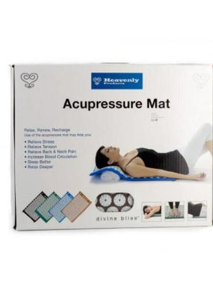 Массажный ортопедический коврик с подушкой acupressure mat ортопедический массажный коврик 65 см*41 см2 фото