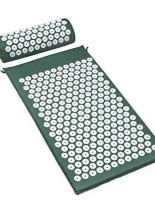 Массажный ортопедический коврик с подушкой acupressure mat ортопедический массажный коврик 65 см*41 см3 фото