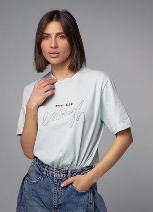Жіноча футболка з написом7 фото