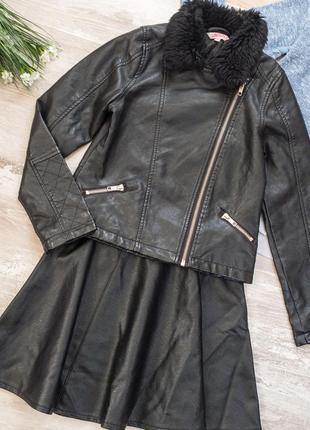 Комплект куртка+юбка эко кожа1 фото