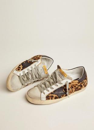 Кеды golden goose super star in leopard1 фото