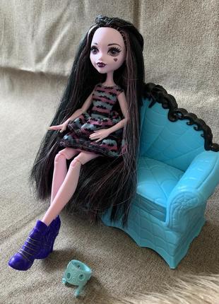 Monster high doll draculaura party hair extra long original dress1 фото