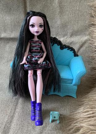 Monster high doll draculaura party hair extra long original dress2 фото