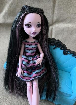 Monster high doll draculaura party hair extra long original dress9 фото