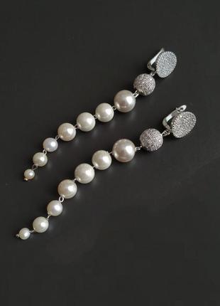 Сережки з натуральних перлин для весілля, випускного, корпоратива та просто на літо1 фото