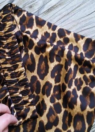 Сатинові кюлоти шорти великого розміру леопардовий принт3 фото