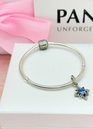 Серебряная бусина-подвеска pandora disney cinderella blue3 фото