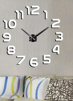 Настінний 3d-годинник 120 см сірий