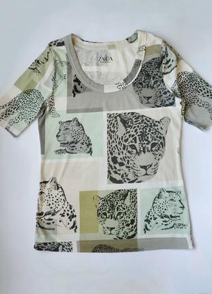 Фирменная футболка с леопардами бренд zaida, оригинал
