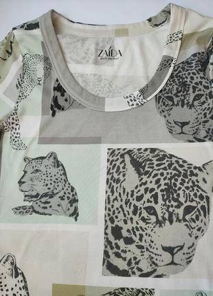 Фірмова футболка з леопардами бренд zaida , оригінал4 фото