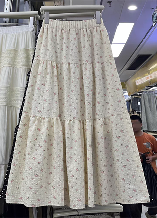 Длинная юбка трапеция цветочный принт3 фото