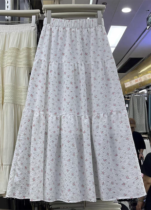 Длинная юбка трапеция цветочный принт2 фото
