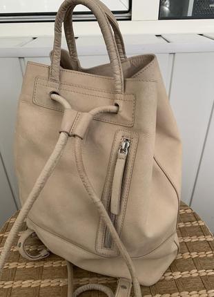 Кожаная сумка рюкзак цвета пыльной розы от nile8 фото