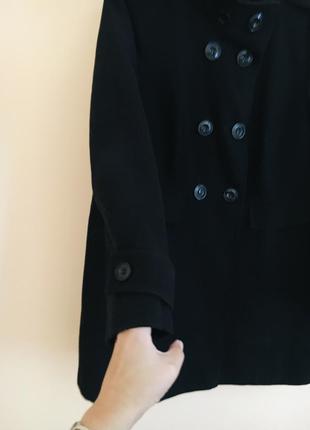 Батал большой размер стильное чёрное демисезонное пальто пальтишко3 фото