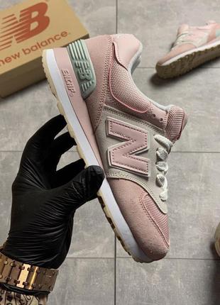 🔥 new balance 574 pink suede2 фото