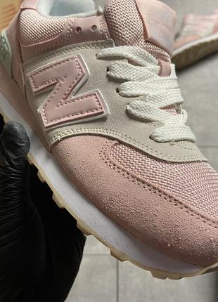 🔥 new balance 574 pink suede8 фото