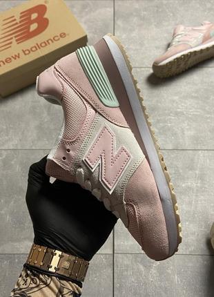 🔥 new balance 574 pink suede9 фото