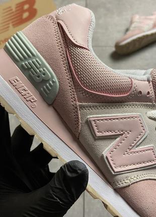 🔥 new balance 574 pink suede10 фото